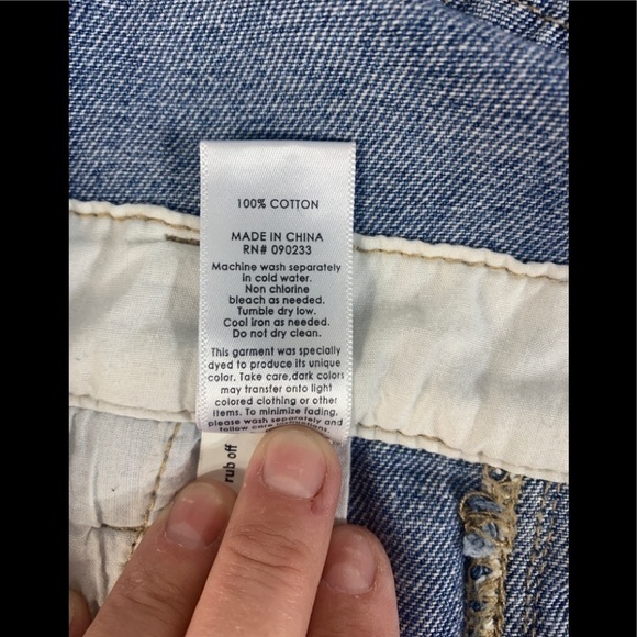 🌸2/$25 PacSun Favorite Blue Overall Shorts Frayed Hem Distressed Details - Picture 15 of 15